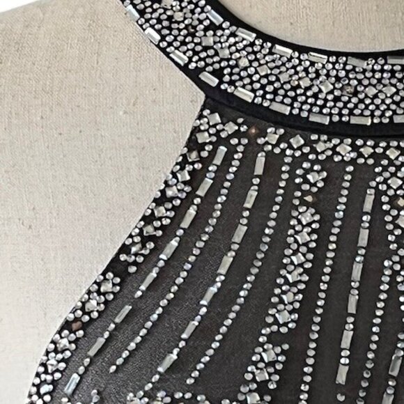 Say Yes To The Prom Gown Dress Black Halter Rhinestone Embellished Juniors 11 - Picture 8 of 16